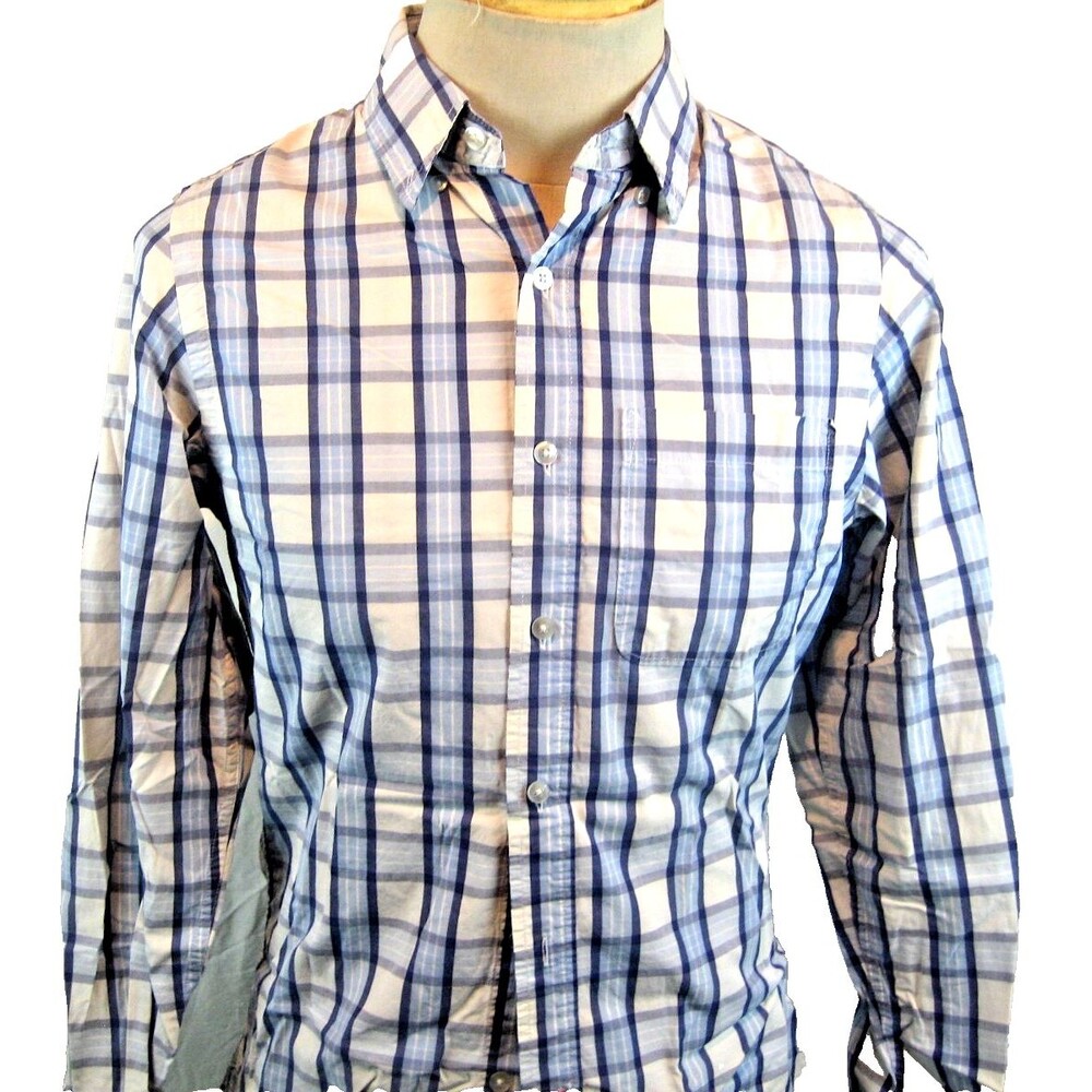 Womens Duckhead Blue Check Cotton LS Casual Shirt sz Med
